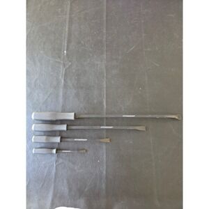 Pittsburgh 4 Piece Heavy Duty Pry Bar Set Black 8" 12" 18" 24" Angled Tip Tools